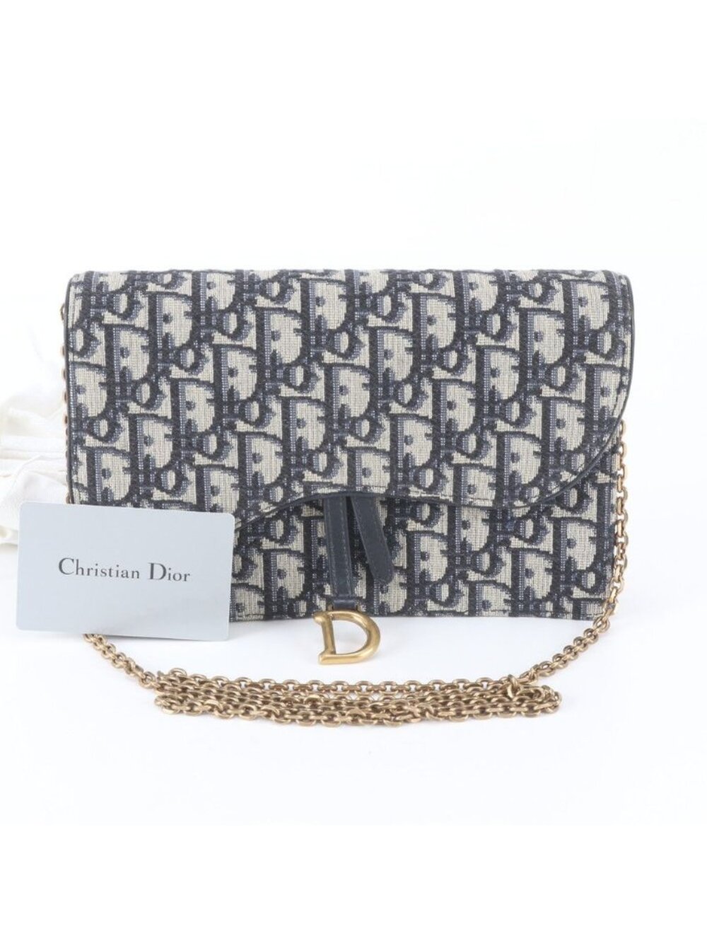 Dior Oblique Saddle 2-Way Shoulder Bag Crossbody Clutch
